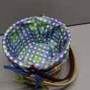 JOYIN 2 Pcs Easter Natural Woven Woodchip Basket with Lining, Wicker Wooden Easter Eggs Hunting Basket with Handle for Picnic, Gift Packing, Candy Storage and Party Favors Decorations(12.2" X8.7")