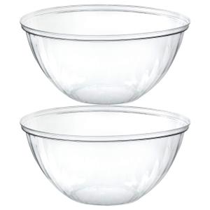 PLASTICPRO Disposable 150 Ounce Round Crystal Clear Plastic Serving Bowls for Snack or Chip ,Candy Dish, Party Salad Container Pack of 4