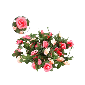 JTWEEN 8.2 FT Artificial Flowers Rose Vine, Fake Rose Vine Flowers Plants Home Hotel Office Wedding Party Garden Decoration Craft Art pink