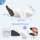 Derila King Size Neck Pillow for Sleeping, Ergonomic & Cervical Pillow for Neck Support & Relief, Memory Foam Side Sleeper Pillows, Bed Contour Pillows for Back, Stomach Sleepers (King Size (23.6" x 13.4" x 4.3"), 1 Pillow_white)