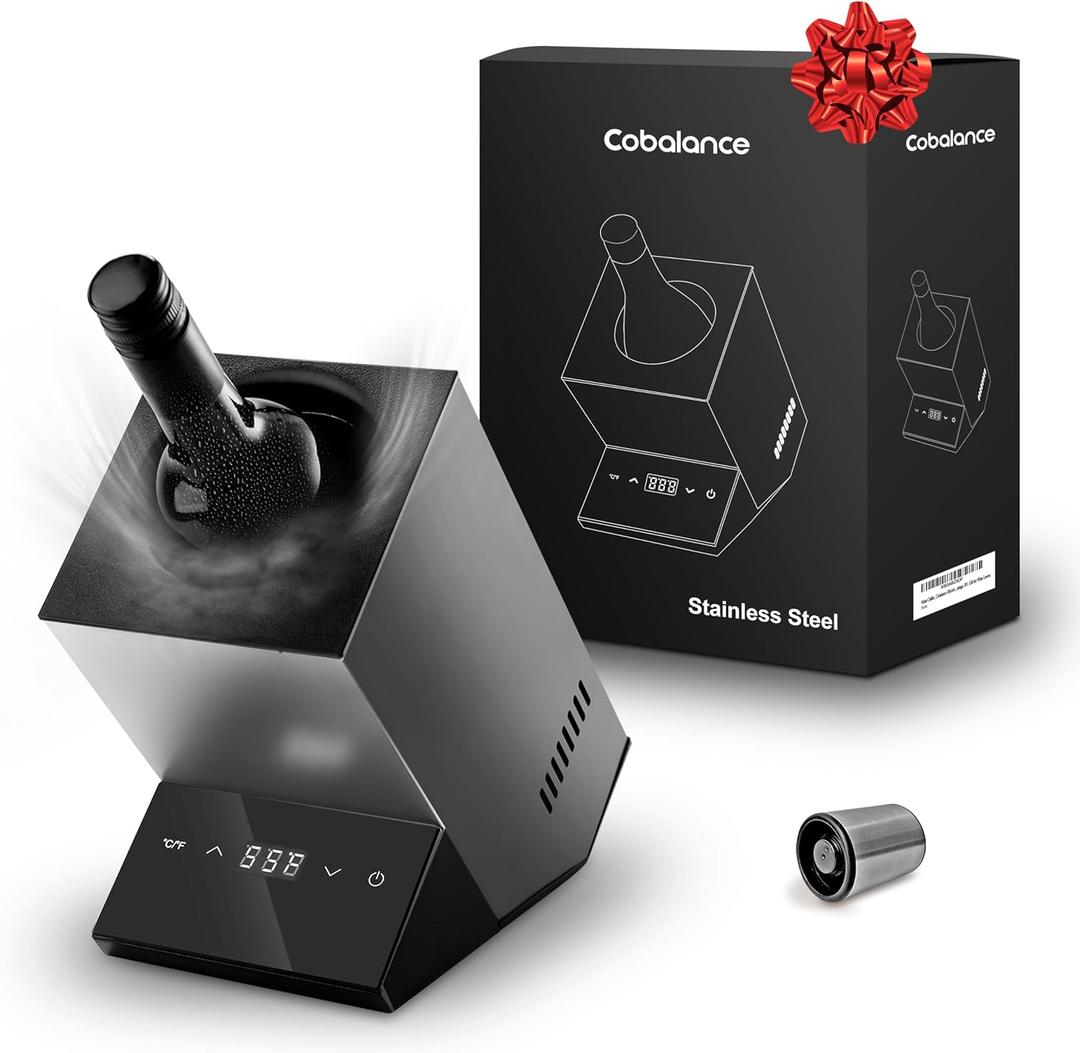 Cobalance Wine Chiller,750mL Wine & Champagne Chillers for Bottles,Single Bottle Cooler Keep Cold Up to 24h,Portable Iceless Chiller at Party,Gift for Vino Lover (1 Bottle)