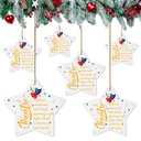Sieral 6 Pieces 2025 Theater Christmas Ornament Ceramic Hanging Star Sign Christmas Tree Decorative for Theater Xmas Santa Tree Hanging Decoration Home Decor