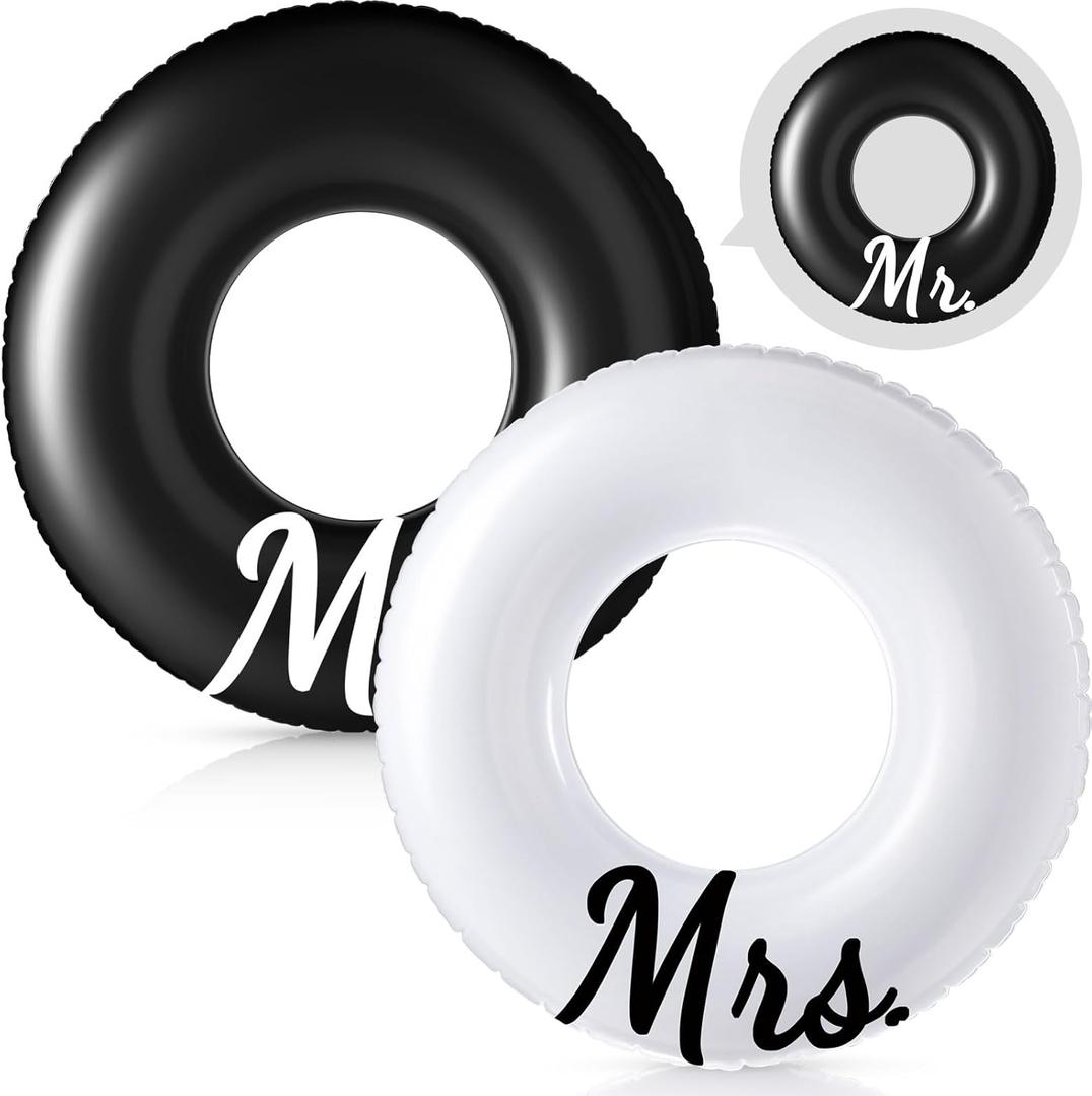 2 Pcs 48 Inch Bachelorette Pool Floats Inflatable Pool Tubes Bachelorette Party Decorations Wedding Pool Floats Floating Pool Decorations for Engagement Gifts Bridal