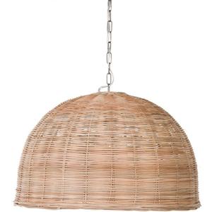 KOUBOO Dome Hanging Ceiling Lamp  Boho Rattan Pendant Light for Kitchen Island, Dining Room & Living Room  Modern Ceiling Light Fixture, Decor, Brown