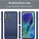 Case for Samsung Galaxy M55 Case, Carbon Fiber Shockproof Slim Silicone Rugged Soft TPU Back Phone Cover for Samsung Galaxy M55 Blue