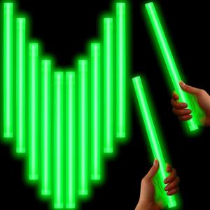 Lewtemi 10 Pcs Large Glow Sticks Big Giant Jumbo Halloween Christmas Emergency Light Stick for Camping Accessories, Survival Kit (14 Inch, Green)