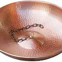 Monarch Rain Chains 17025 Hand Hammered Rain Chain Anchoring Basin Downspout Gutters Decorative Fountain Dish Display for Outdoor Garden, Lawn and Patio Water Feature, 11 inch Diameter, Pure Copper