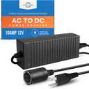 Reliable AC to DC Converter & 12v Power Supply (10A 120W) - Stop Failing Wall Plug Adapter - Safely Power Car Fridge - 110V/240V Input - Short Circuit Protected Cigarette Lighter Adapter