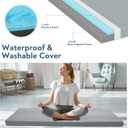 Memory Foam Camping Cot Mattress Pad, 3 Inch Thick Sleeping Pad with Waterproof Cover, Portable Roll up Cot Mattress Pad Mat for Travel Truck Bed Tent, Non-Slip Bottom, 72"24"3", Gray