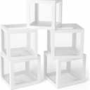 Transparent Baby Boxes for Baby Shower Decorations, 5pcs Balloon Boxes with 78 Letters for Gender Reveal, Measure Box for Bride Shower Birthday Wedding Graduation Easter Party Backdrop Decor(5PCS)