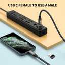 3 x USB C Female to USB Male Adapter, 5-Pack, Type C to USB A Charger Converter for iPhone 16 15 14 13 12 11 Plus Pro Max, Samsung Galaxy S24 S23 S22 Ultra, A-pple iWatch Watch Series 7 8, AirPods, iPad