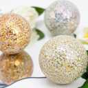 Decoration Mosaic Glass Ball 3.35 Inch Orbs Centerpiece Crack Sphere Balls 3pcs Rose Gold Silver Mix Color Bowls Fillers Home Office Table Christmas Ornament
