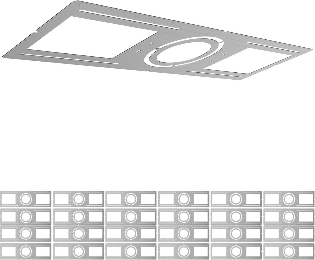 Elaruslux New Construction Mounting Plate with Round Hole - 4/6 Inch Flat Steel Rough in Wafer Light Bracket, LED Recessed Lighting Housing, 24 Pack