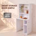 Novabright White 6 Tier Mini Fridge Stand with Top Shelf for Dorm, 73.2", 33.75" W x 22" D x 72.3" H