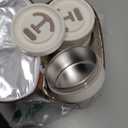 Dandat 4 Pcs Insulated Bento Box Portable Stainless Steel Food Container Round Stackable Leakproof Thermal Food Container for Adult Men Women with Insulated Bag, 74 Oz (Beige)