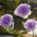 Giant Roses Artificial Flowers for Decoration with Stand,Oversized Handmade Paper Rose Decoration for Wedding, Party, Window Display, Photography Prop, Valentines Day & Event Decor(Purple)