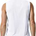 Haimont Men's Workout Tank Top Dry Fit UPF 50 Sleeveless Muscle Tee Shirts for Swim, Running, Hiking, Beach (X-Large, White)
