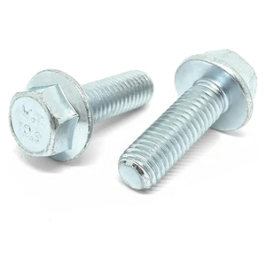 (12 Pieces) M12-1.25x35 Class 10.9 JIS Hex Flange Bolts Screws UNF Fine Full Threads Zinc Clear