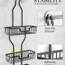 Shower Caddy Hanging Organizer: Over Shower Head Storage Shelf - Aluminum Never Rust Rack for Inside Shower Black