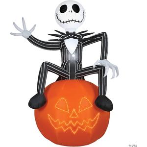 6FT Halloween Outdoor inflatables Decorations,Blow Up Skeleton & Pumpkin Decor, Built-in LED Lights,for Indoor Outdoor Yard Lawn Garden Halloween Party Decoration