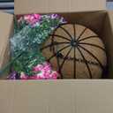 2 Set Artificial Outdoor Petunias Flowers with Hanging Baskets, 24 Pcs UV Resistant Faux Petunias Flowers with Hanging Planter for Front Door Porch Spring Outside Decor (2, RoseRed,RedViolet)