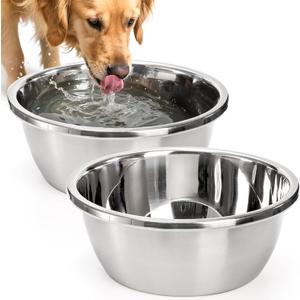 2 Pack Large Dog Bowls, 24 Cup Deep 304 Stainless Steel Water Food Bowl for Extra Large Dog, 12" Wide Opening Thickened Heavy Duty Pet Bowls for X-Large Giant Dogs, 190 Oz, 1.5 Gallons 2 Pack Large Dog Bowls, 24 Cup Deep 304 Stainless Steel Water Food Bowl for Extra Large Dog, 12" Wide Opening Thickened Heavy Duty Pet Bowls for X-Large Giant Dogs, 190 Oz, 1.5 Gallons