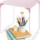 CroBlissful 2 Pcs Locker Organizer Shelf and Carpet Decorating Metal Mesh Locker Accessories Square Fluffy Rug for School Office Gym Organization Back to School Essentials(Pink)