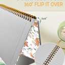 2 x Ruled Spiral Writing Notebook,A5 Hardcover Lined College Journal for Women, Strong Twin-Wire Binding with Premium Paper,8.4" X 6",Perfect for School, Office, Home(Cute Fox Flower)