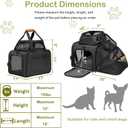 JUNGYOON Cat Carrier, Expandable Airline-Approved Soft-Sided Pet Travel Bag for Cats, Small Dogs & Small Pets, Breathable Mesh Design with Multi-Pockets & Fleece Pad (Dark Grey)