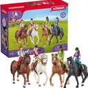 Schleich Horse Club - Complete Horse Club Rider Playset with 4 Western Riders - 40 PC Fun Posable Rider Figures with Horses and Cute Accessories - Toy Set for Girls and Boys - Kids Ages 5+ | 72221