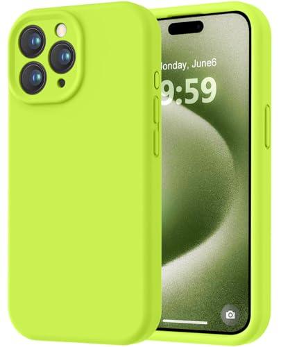 LOVE 3000 Designed for iPhone 15 Pro Max Case, Premium Silicone with [Soft Anti-Scratch Microfiber Lining] Shockproof Protective Phone Case for Men Women Girls 6.7", Green
