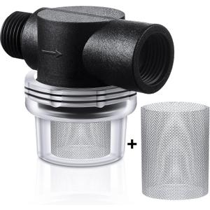 Honoson 2 Pcs Water Pump Strainer Filter Set Include Twist on Pipe Filter and Extra 50 Mesh Stainless Steel Screen, Rv Replacement 1/2 Inch Twist-on Pipe Strainer Compatible with WFCO or Shurflo Pump