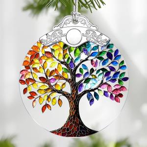 Tree of Life Stained Glass Ornament, Christmas Ornament  Christmas Tree Decor, Holiday Decoration, Stocking Stuffer, Festive Gift Idea, Gifts for Mom, Friend, and Family