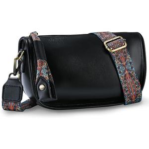 Yonami Genuine Leather Crossbody Bags for Women - Crossbody Bags for Women Trendy - leather Small Purses for Women (Black-2)