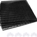 Hipanda Aquarium Hood Fish Tank top Cover, Terrarium lid Plastic Grid with 4-Piece Set Corner Protectors. Prevents Jumping (Fit 8MM/0.3inch Glass Black)
