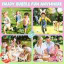 Easter Bubble Wand for Kids 2-Pack, Bunny Bubble Machine with LED Light, Bubble Blower Bubble Maker with 10 Refill Solutions, Outdoor Toys Birthday Gifts for Toddler Boys Girls Age 3+