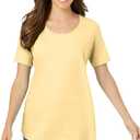 Woman Within Plus Size Perfect Short-Sleeve Scoopneck Tee (XX-Large Plus, Banana)