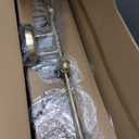 Gold Bathroom Vanity Light, 4-Light Bathroom Light Fixtures Over Mirror, Traditional Vanity Lights for Living Room, Milk White Bell Glass Shades, Standard E26 Base, Aged Brass