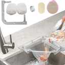 Kitchen Sink Triangle Tri-Holder Filter, Kitchen Sink Strainer, Sink Drain Strainer, with a Triangular Gray Rack and 100PCS Large Size Filtering Mesh Bags for Kitchen Leftover