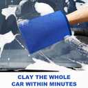 Clay Mitt Auto Detailing 2 Pack, Fine Grade Microfiber Car Clay Bar Mitt, DIY Detail Tool & Kit Car Detailing Alternative (Blue)