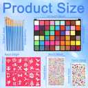 Face Painting Kit , 54 Color Professional Face Painting Kits for kids with 10 Brushes and Stencils, Kids Face Painting Kit Non Toxic Washable Face Paint Makeup Kit for Kids