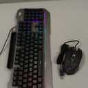 AULA Keyboard, T102 104 Keys Gaming Keyboard and Mouse Combo with RGB Backlit Number Pad, All-Metal Panel Waterproof Light Up PC Keyboard,USB Wired Computer Keyboards Gaming for Win XP/7/8/10 PC Gamer (Black Keycaps + Silver Panel)