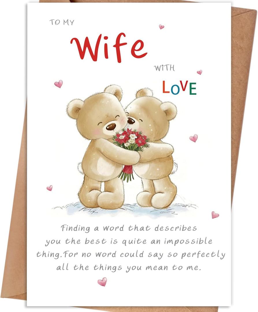 6 x Anniversary Card Gifts for Wife, Romantic Wedding Anniversary Card Gift for Wife from Husband