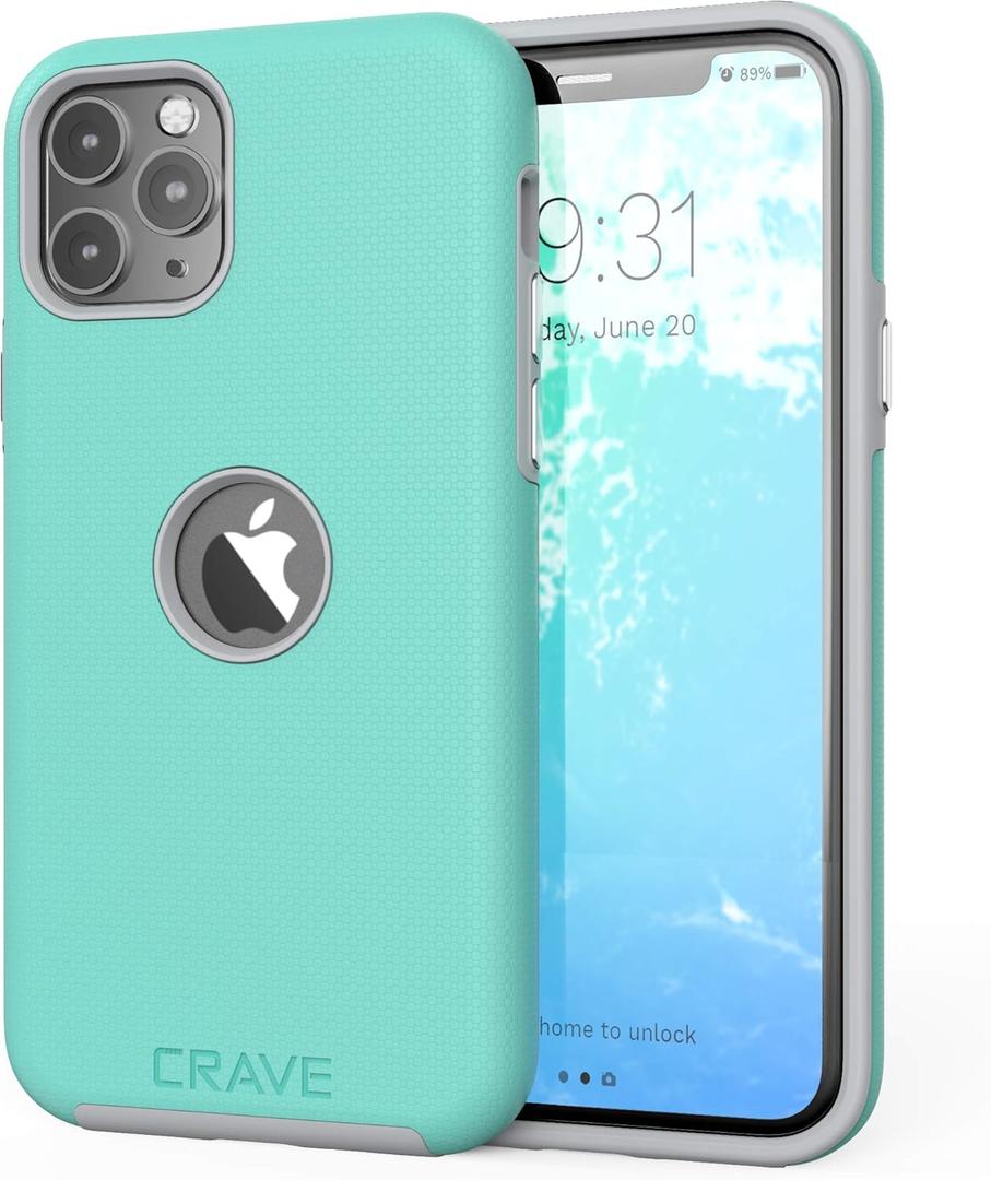 Crave iPhone 11 Pro Case, Dual Guard Protection Series Case for iPhone 11 Pro - Mint/Grey