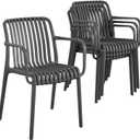 Novogratz Bennett Stacking Dining Chairs by The, 4 Pack, Charcoal
