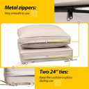 AAAAAcessories Outdoor Deep Seat Cushions with Double Welted Pillow, Waterproof, Fade-Resistant Patio Furniture Replacement Cushions, 24" x 24" x 5" + 24" x 19", Sandstone Beige