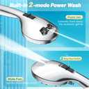Aqvionic High-Pressure 8-Mode Handheld Shower Head  Anti-Clog Nozzles, Built-In Power Wash for Easy Cleaning, extra-long Stainless Steel Hose, Wall & Overhead Mounts Included