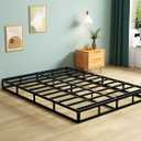 7 Inch Box Spring Full,Black Heavy Duty Metal Mattress Foundation/Easy Assembly/Non-Slip/No Noise/Easy Clean Fabric Cover