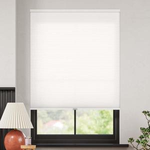 SelectBlinds Casual Cordless Light Filtering Cellular Shades  Soft Light & Privacy, Essential White, Inside Mount (36" W x 54" H)