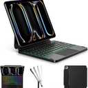 ORDA iPad Pro 11 Inch Case with Keyboard (M5/2025,M4/2024) iPad Pro Magic Keyboard with 7 Colors Backlight,Easy-Set Magnetic Stand,Precise Multi-Gesture Trackpad,iPadOS Keys,Ultra-Slim,Backlight